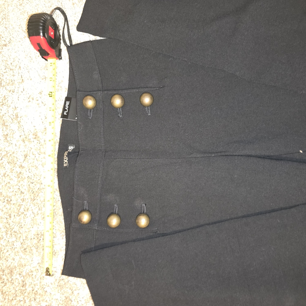 Black High-Waisted Pants with Gold Buttons